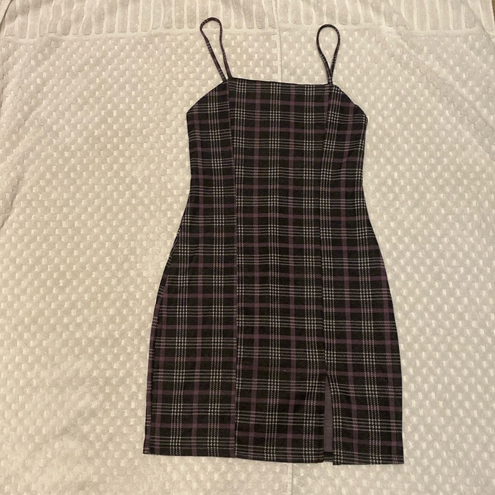 Purple plaid dress